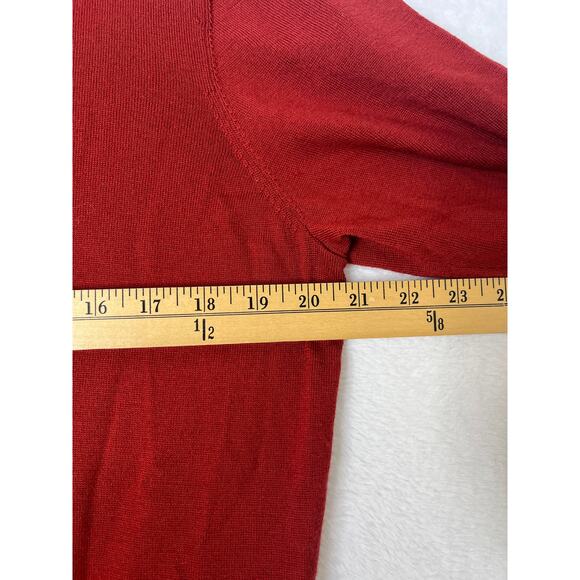 UNIQLO 100% Wool Maroon Crewneck Sweater Holiday Preppy Minimalist Gilmore Girls - Picture 5 of 7